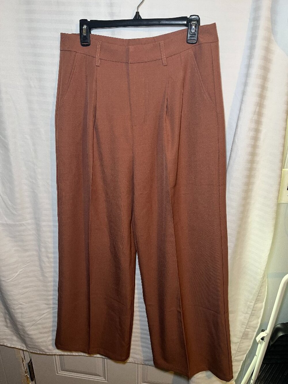 ANEWSTA Wide Leg Pants Brown Size Large